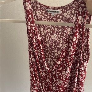 Reformation Red Floral Dress